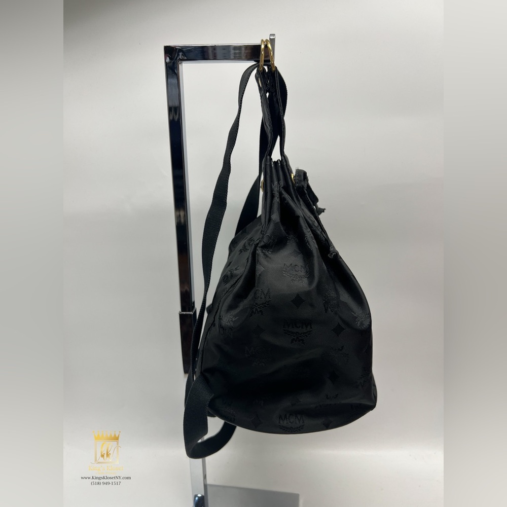 Black Mcm Monogram Drawstring Pouch Shoulder Bag - image 3